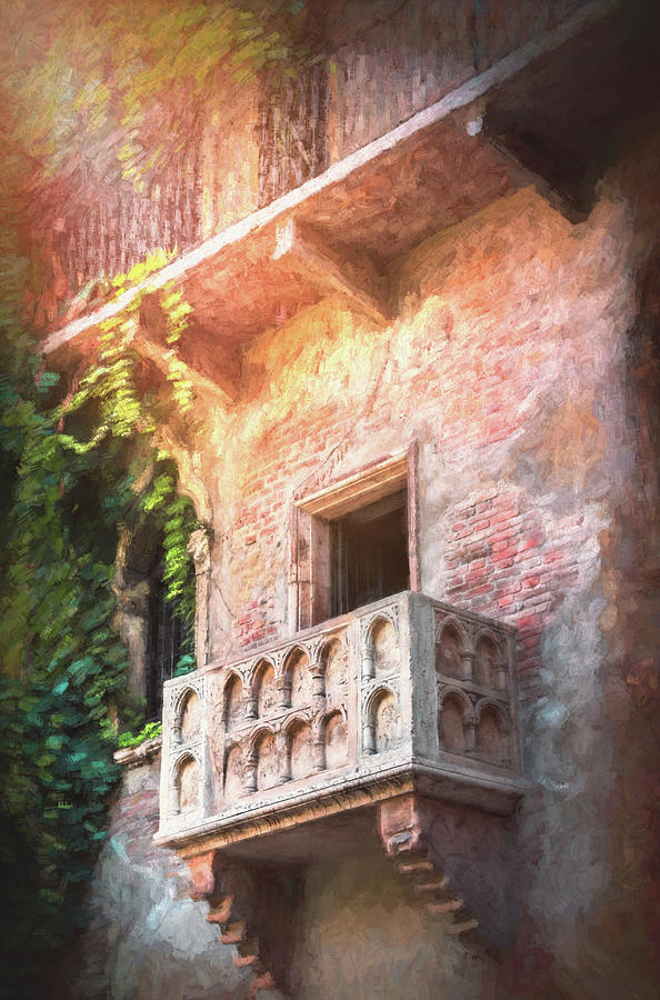 Juliets Balcony Verona Italy Painterly  Photograph by Carol Japp