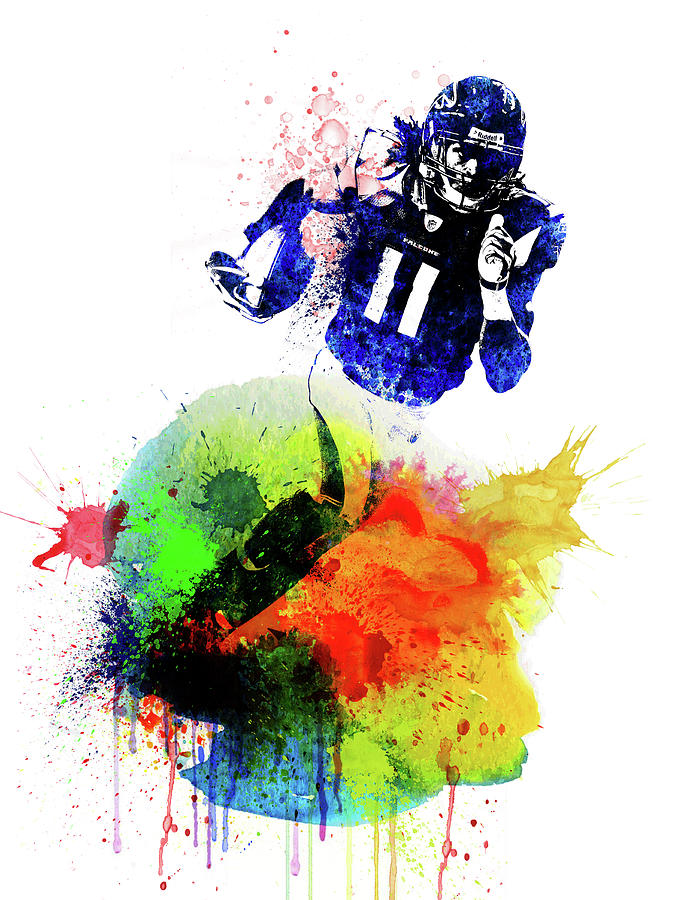 Julio Jones Watercolor Mixed Media by Naxart Studio | Fine Art America