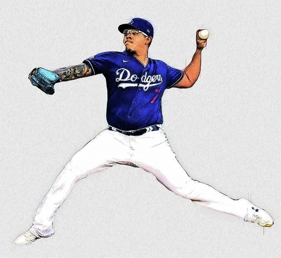 Julio Urias - LH Starting P - Las Angeles Dodgers Digital Art by Bob  Smerecki - Pixels