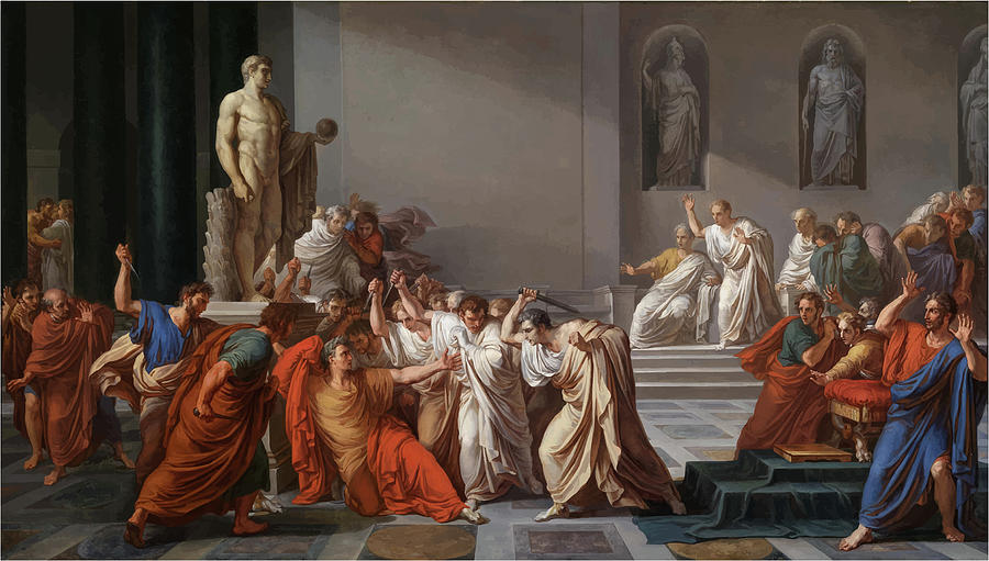 Greek Painting - Julius Caesar Assassination by Celestial Images