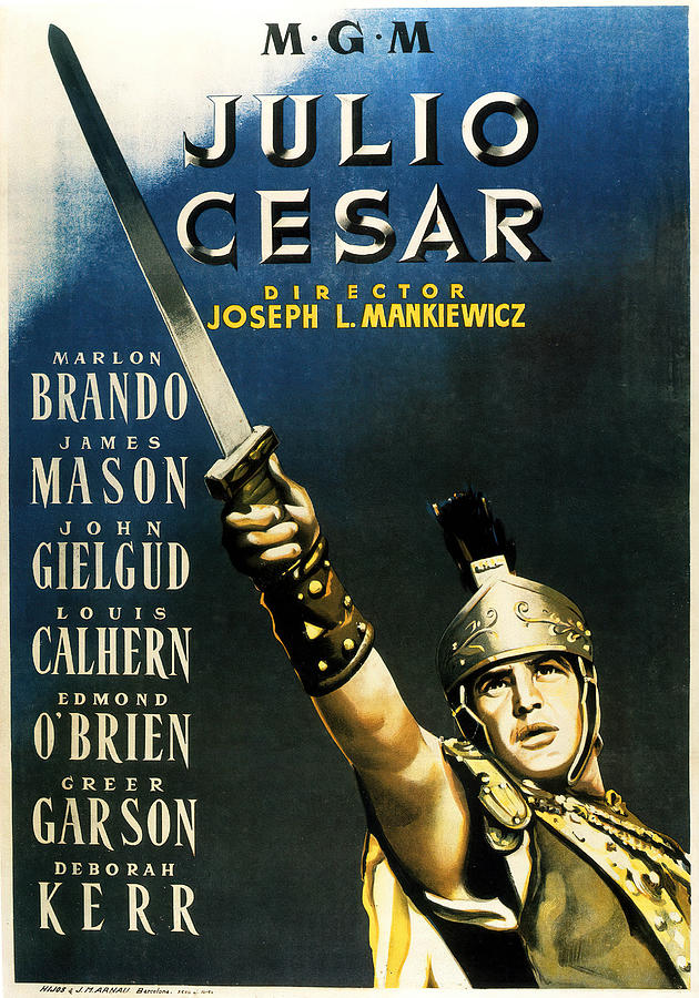 Julius Caesar, with Marlon Brando, 1953 Mixed Media by Movie World Posters