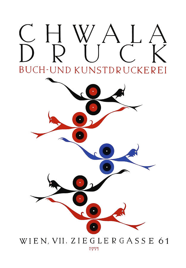 Julius Klinger posters - Chwala Druck Buch- und Kunstdruckerei, Printing house advertisement Drawing by Julius Klinger