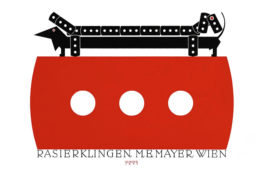 Julius Klinger posters - MEM Rasierklingen, M.E. Mayer Austrian Razor Blade Company advertisement Drawing by Julius Klinger