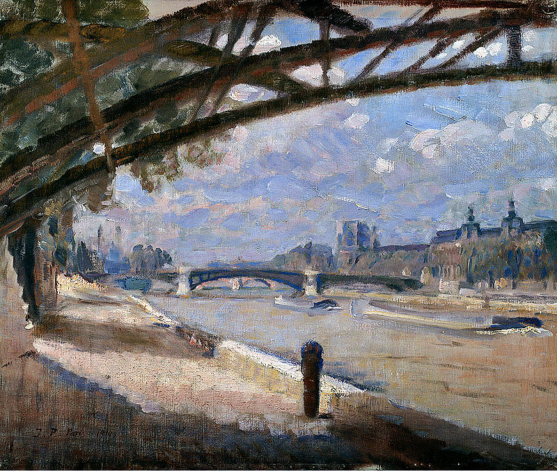 Julius Paulsen Danish 1860 1940 Under the Pont des Arts in Paris Dinner ...