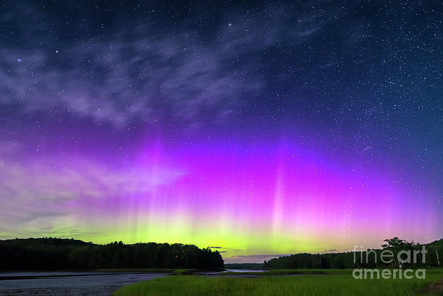 July Aurora Over Maine Photograph by Patrick Fennell