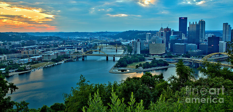 July Morning Over The Allegheny River Panorama Photograph by Adam Jewell