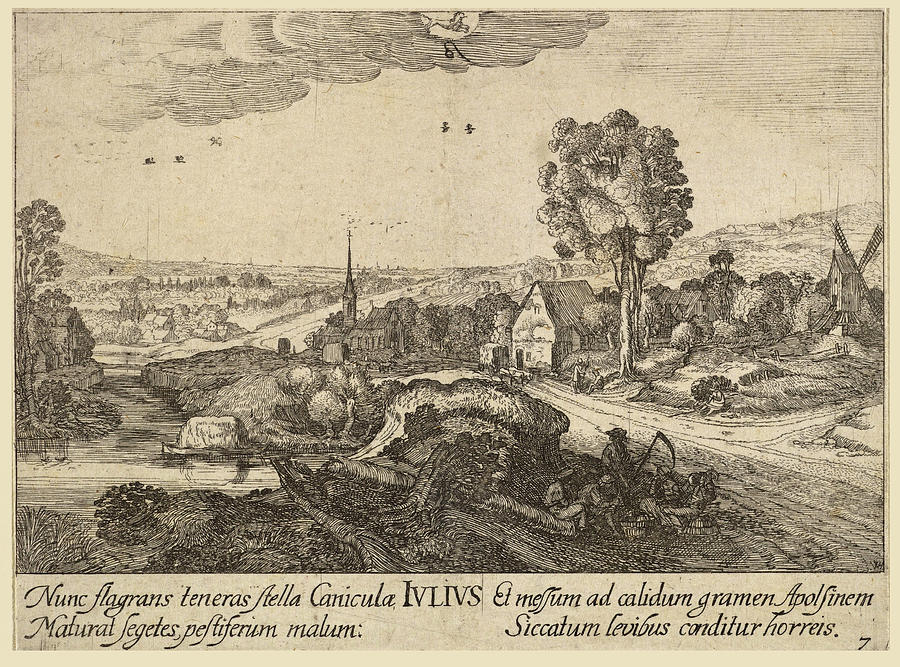 July Drawing by Wenceslaus Hollar