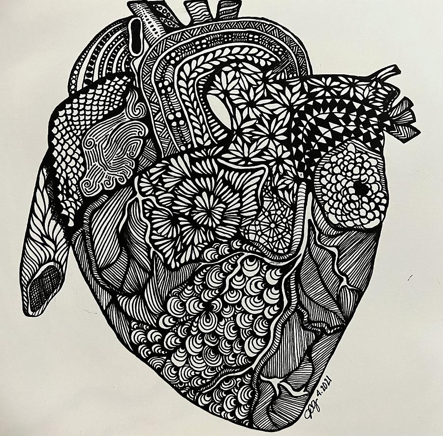 Jumbled Heart #1 Drawing by Jacqueline Graumann - Fine Art America