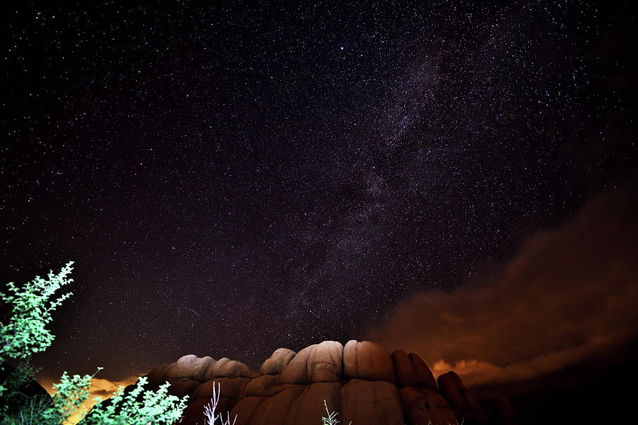 Jumbo Rock and Milky Way - Joshua Tree National Park Photograph by Amazing Action Photo Video