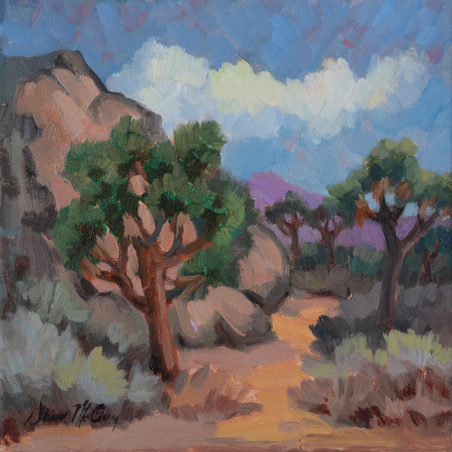 Jumbo Rocks at Joshua Tree Painting by Diane McClary