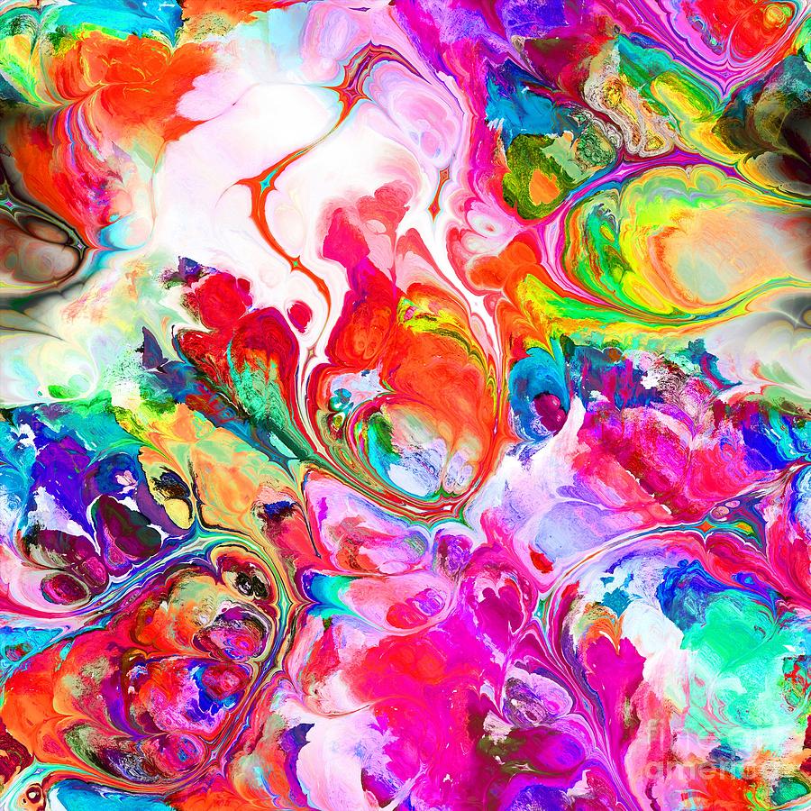Juminten - Funky Artistic Colorful Abstract Marble Fluid Digital Art Digital Art by Sambel Pedes