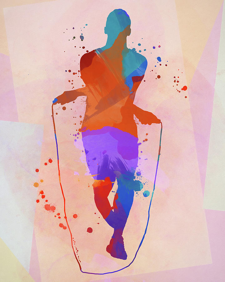 Jump Rope Exercise Color Splash Painting by Dan Sproul