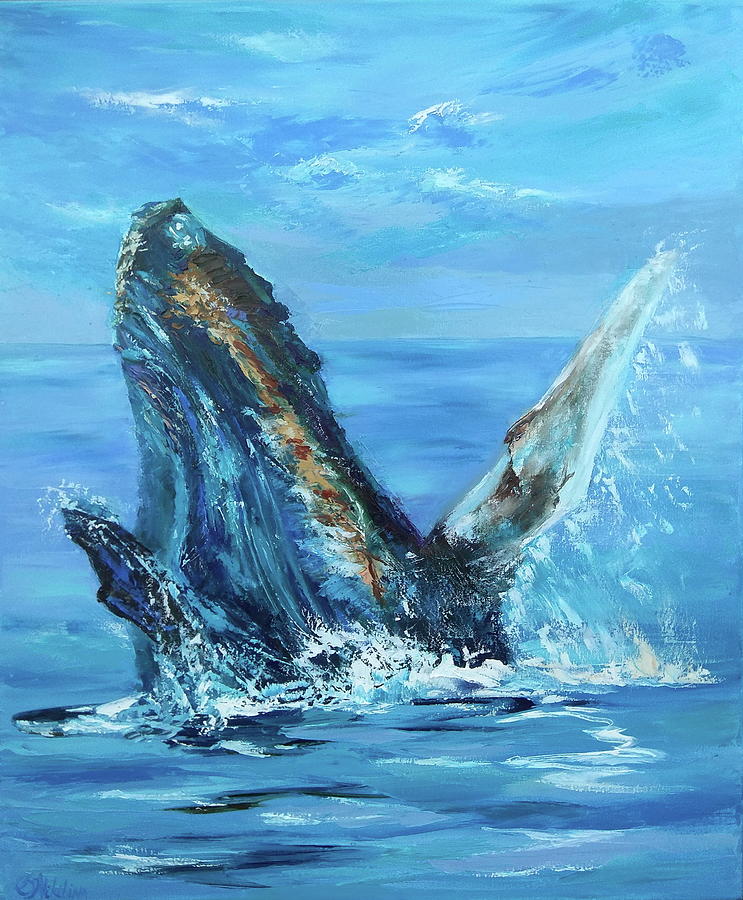 Whale In The Ocean Painting By Olga Nikitina - Fine Art America