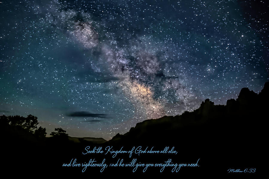 June Milky Way - text Photograph by Donna Kennedy