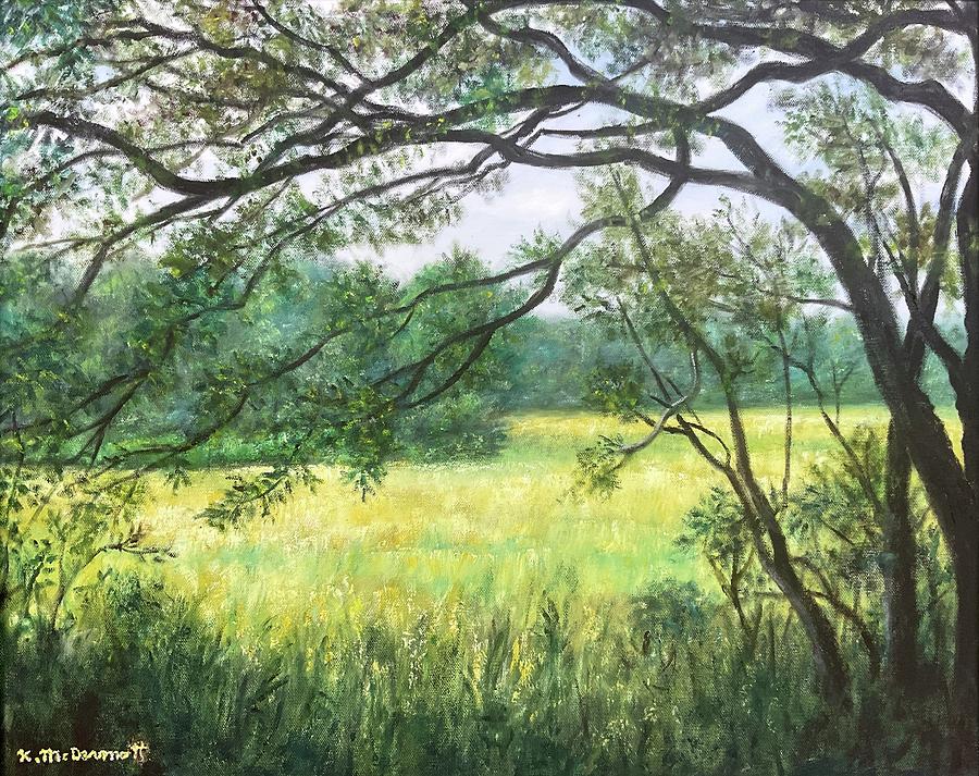 June Pasture Painting by Kathleen McDermott