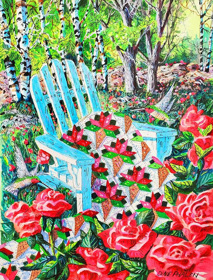 June Roses Painting by Diane Phalen