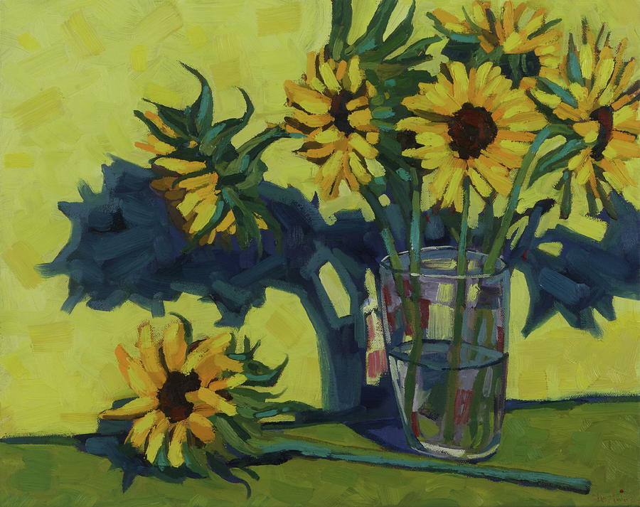 June Sunflowers Painting by Phil Chadwick