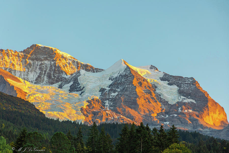 Jungfrau Alpenglow Photograph by Michael DeGrenier Jungfrau Alpenglow Photograph by Michael DeGrenier