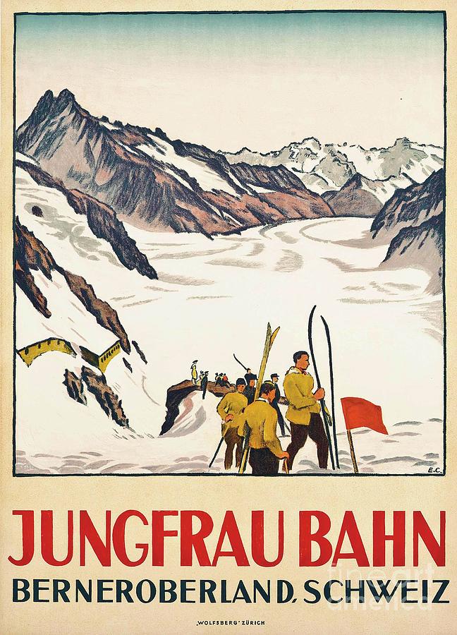 Jungfrau Bahn, 1928 Painting by Emil Cardinaux