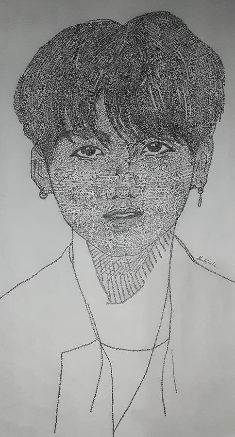 Drawing sketch of BTS jungkook Hope you like it ️ and to see videos follow  me on instagram @_artgram07_