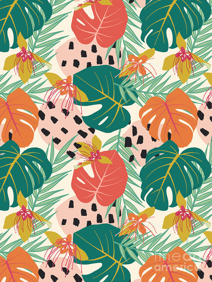 Jungle Floral Pattern  Digital Art by Ashley Lane