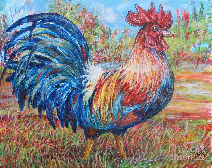 Jungle Fowl Rooster Painting by Veronica Cassell vaz