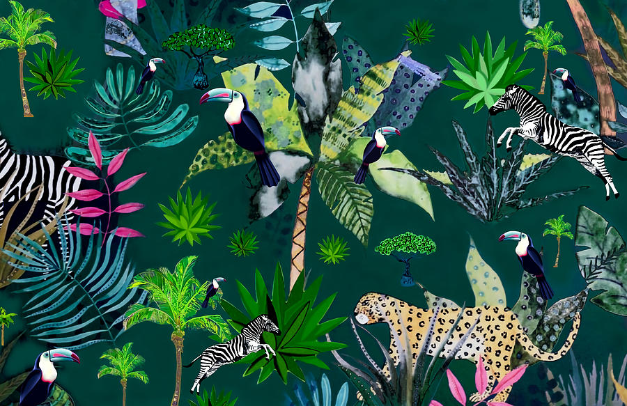 Jungle Green stars trending Painting by Yasmine Patel - Fine Art America
