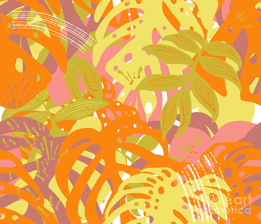 Jungle Joy Abstract Nature Art in Marigold Digital Art by Patricia Awapara