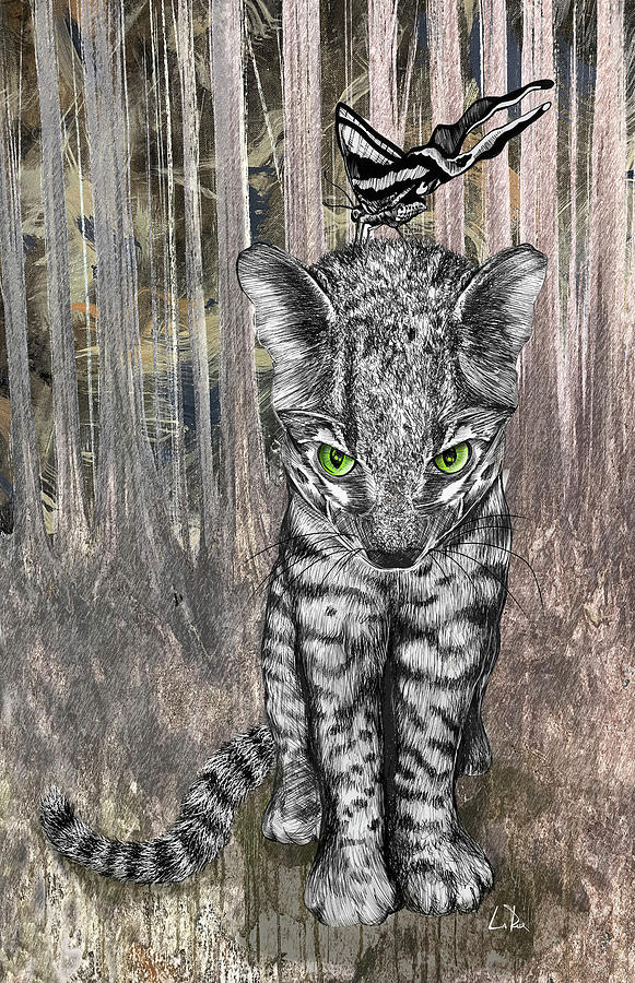 Jungle Kitty Mixed Media by Doug LaRue