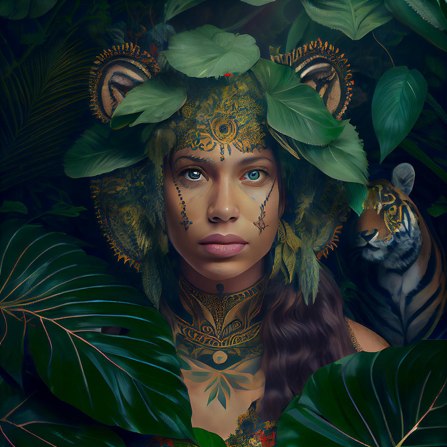 Jungle Queen Photorealistic Hyperreal 043k Intric By Asar Studios