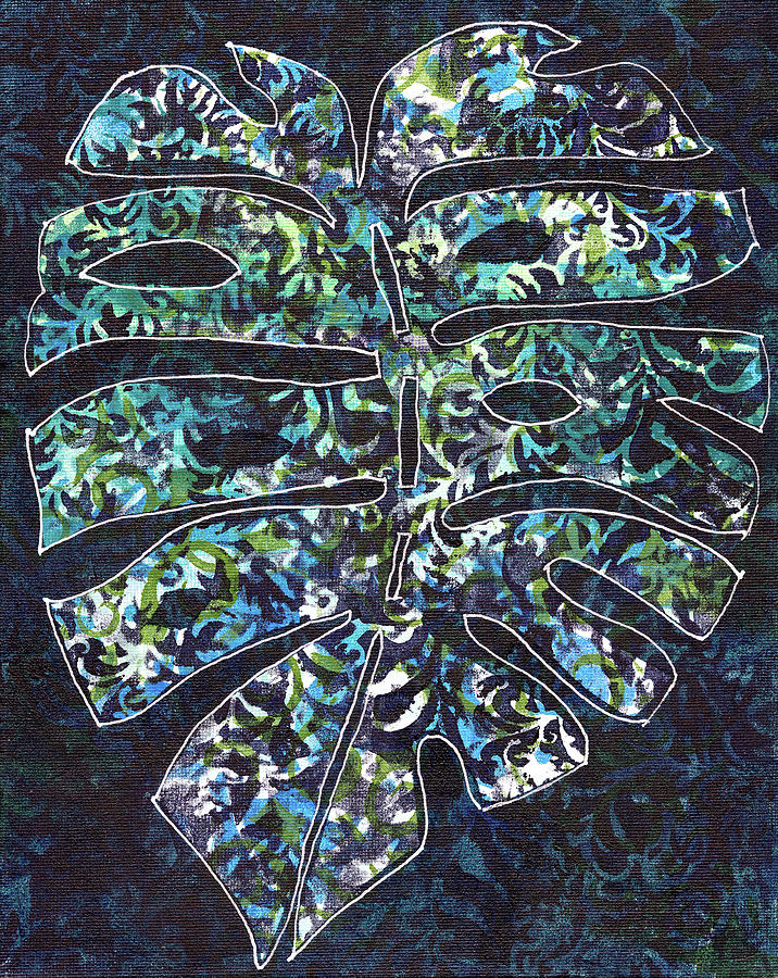Jungle Painting - Jungle Tapestry Leaf by Cynthia Fletcher