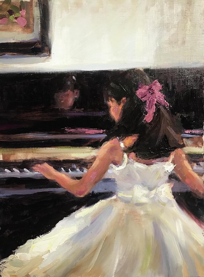 Impressionism Painting - Junior Pianist  by Ashlee Trcka