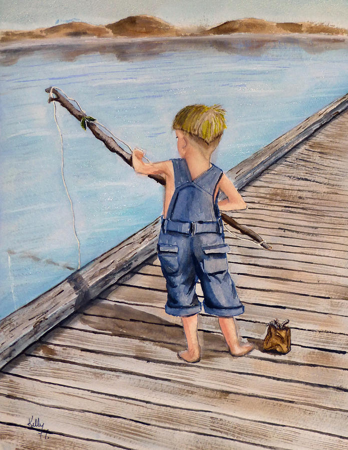 Young Boy Fishing by