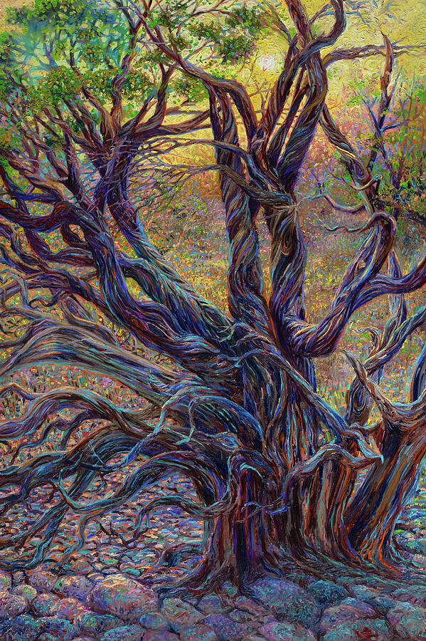 Tree Painting - Juniper Loom by Iris Scott