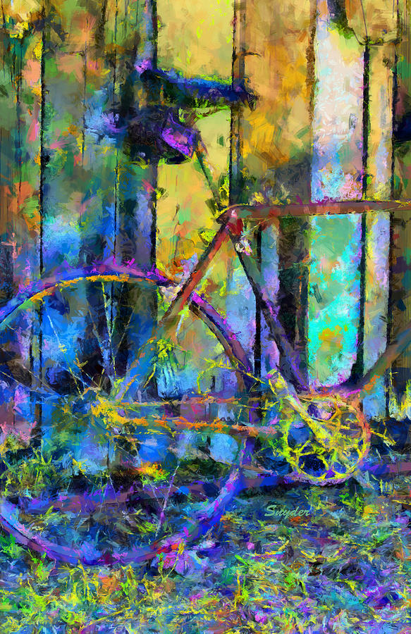 Junk Yard Bicycle in Old Edna DP Digital Art by Floyd Snyder