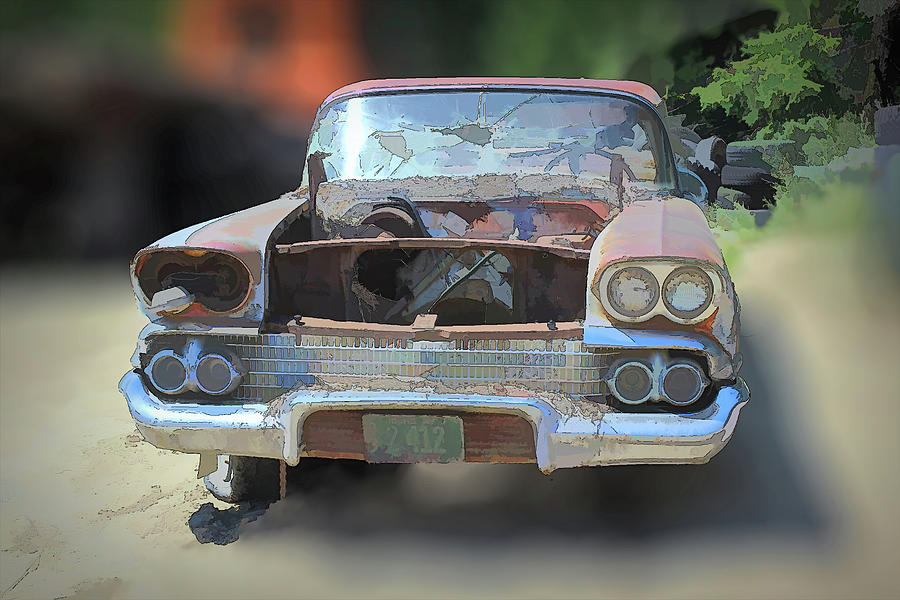 Junked Car 92022 Photograph by Cathy Anderson