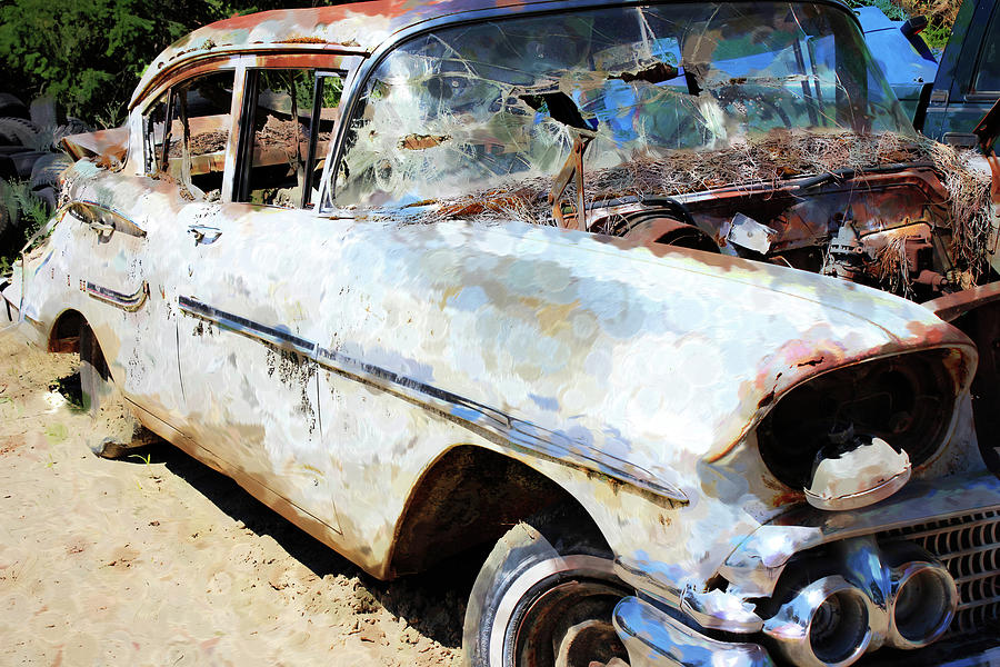 Junked Car Junkyard 920xxb Photograph by Cathy Anderson