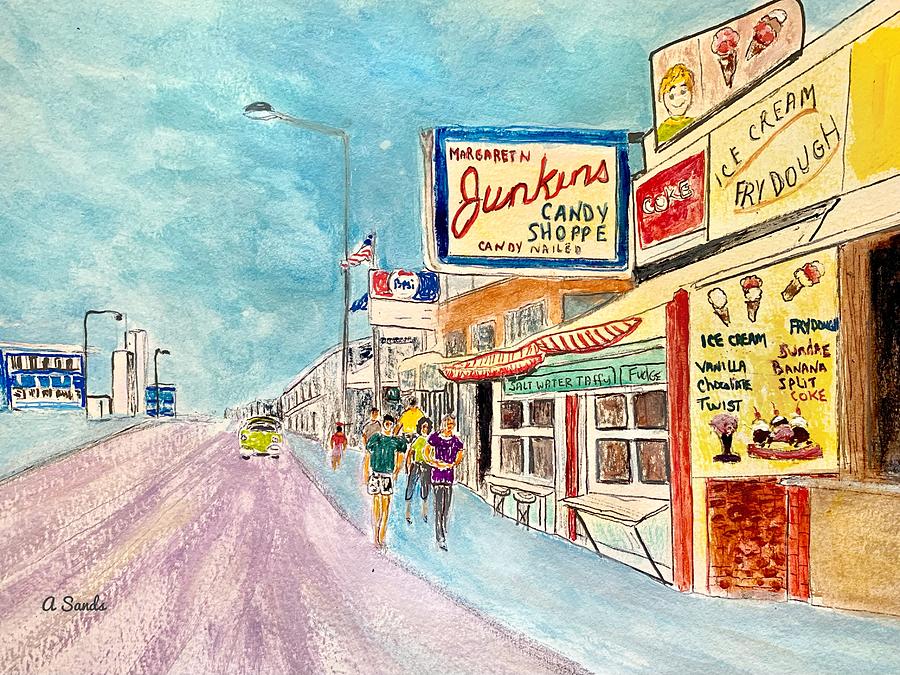 Junkins Candy Shop Painting by Anne Sands