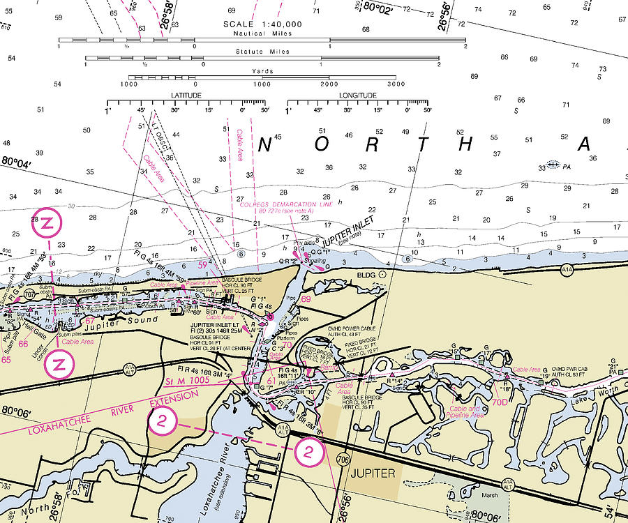 Jupiter Florida Nautical Chart Photograph by Bret Johnstad Fine Art