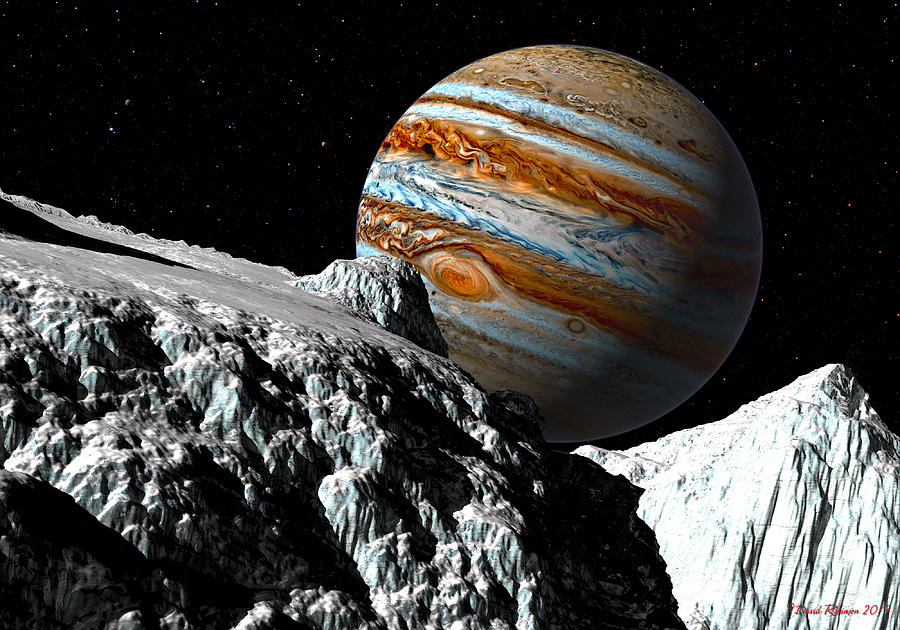 Jupiter from Europa Digital Art by David Robinson