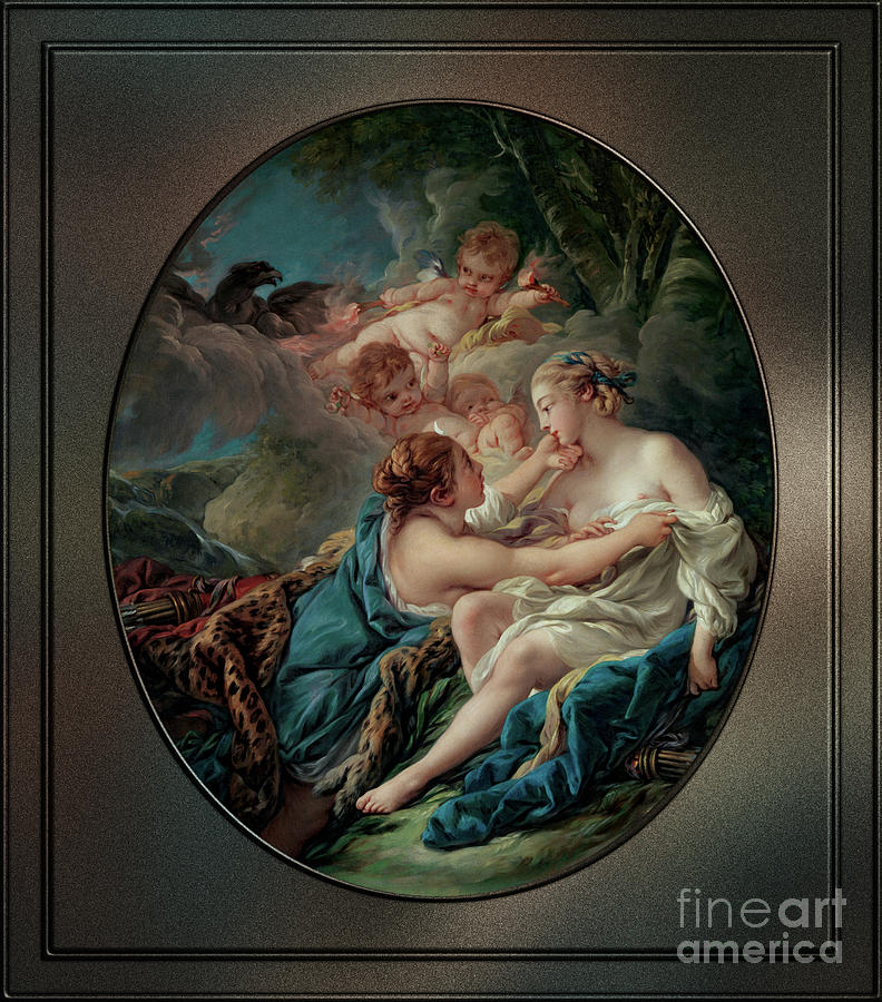 Jupiter In The Guise Of Diana And Callisto by Francois Boucher Painting by Xzendor7