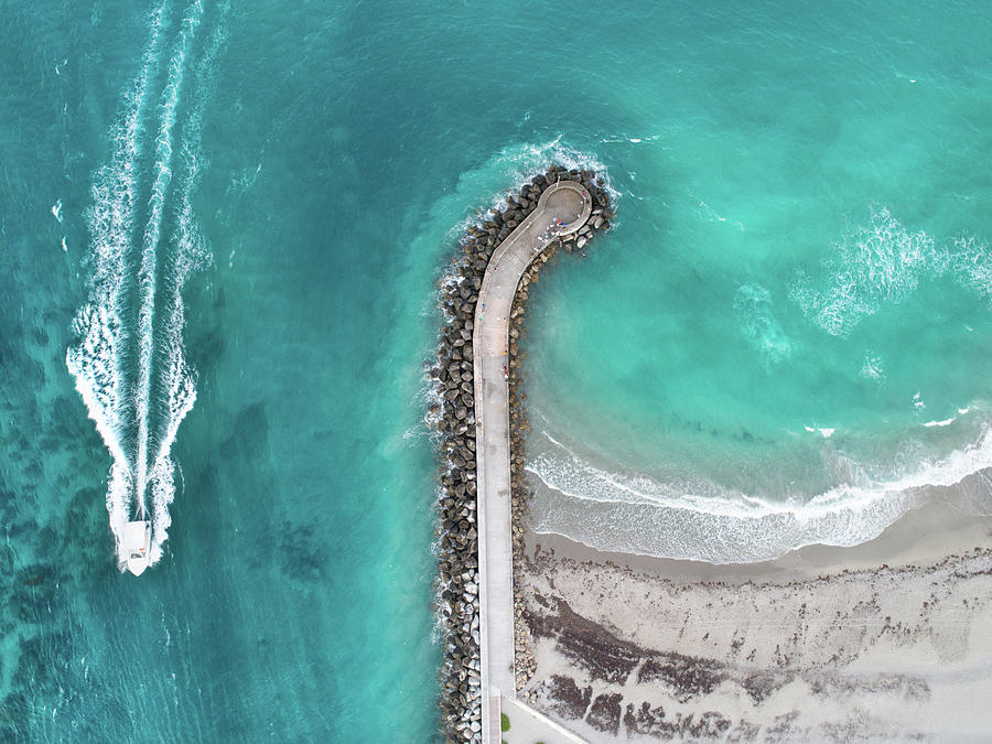 Jupiter Inlet Looking Straight Down from the Air Photograph by Kim Seng