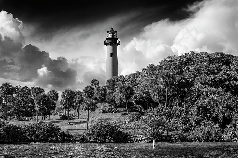 Jupiter Lighthouse bw Photograph by Laura Fasulo