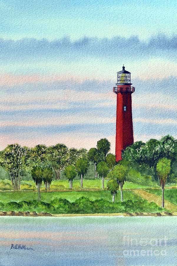 Jupiter Lighthouse Florida Painting by Bill Holkham