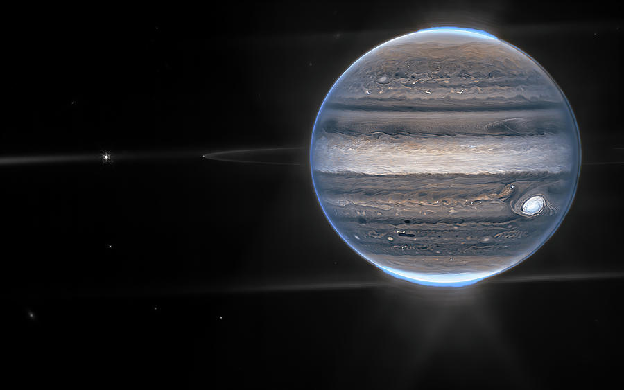Jupiter Showcases Aurorae, Hazes - JWST NIRCam widefield view Photograph by Eric Glaser