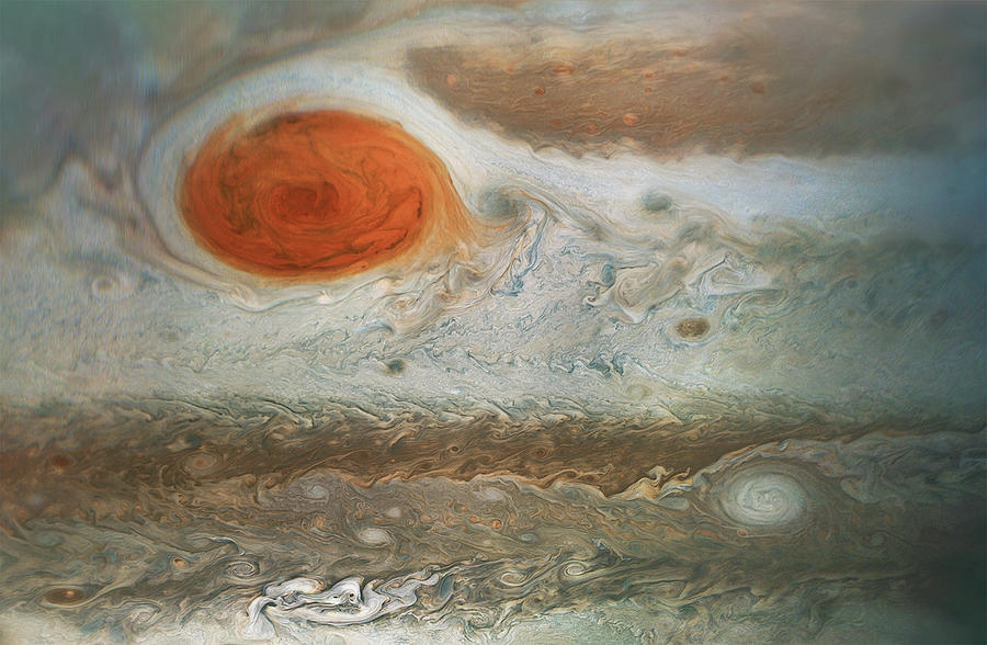 Space Photograph - Jupiters Great Red Spot as Viewed by Voyager 1 by Nasa