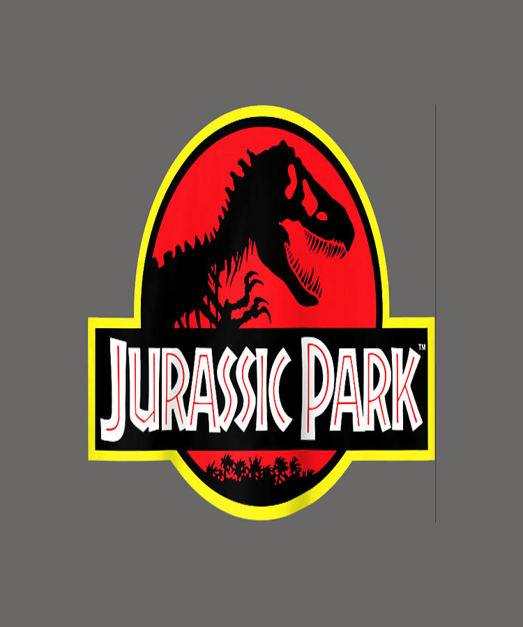 Jurassic Park Classic Red And Yellow T Rex Logo Raglan Baseball Digital