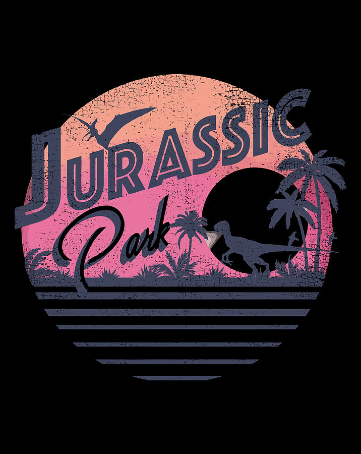 Jurassic Park Split Sunset Horizon Graphic Digital Art by Xuan Tien Luong