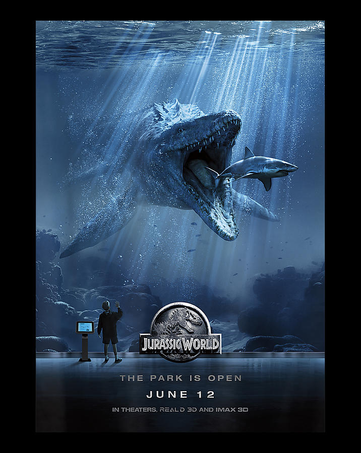 Jurassic World Mosasaurus Movie Poster Graphic Digital Art by Nguyen Hung