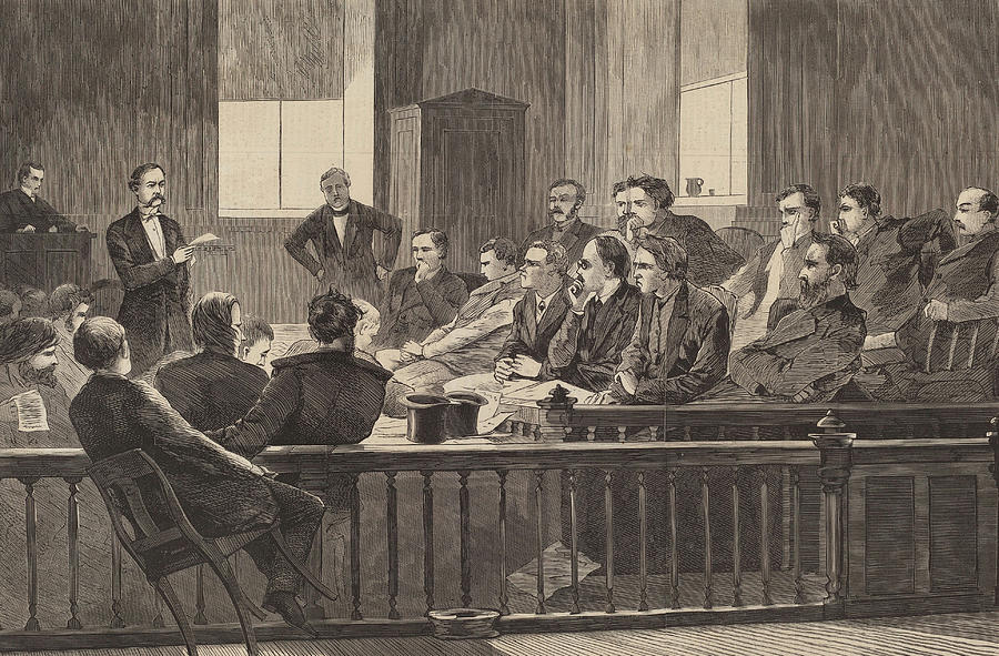 Jurors Listening to Counsel Drawing by after Winslow Homer Pixels